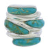 Southwest Jewelry Silver Turquoise Ring Size 7-1/4 FX21956